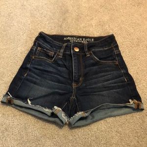 American Eagle Outfitters Hi-Rise Shortie Denim Shorts